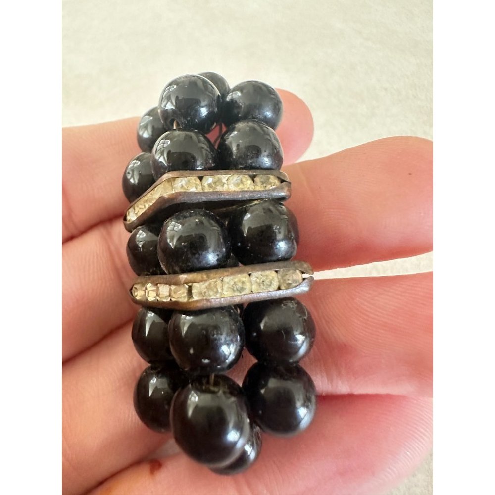 Miriam Haskell Unsigned Art Deco Silver Tone Blac… - image 5